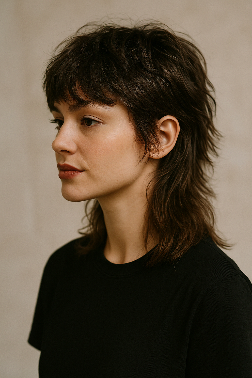 Modern mullet haircut